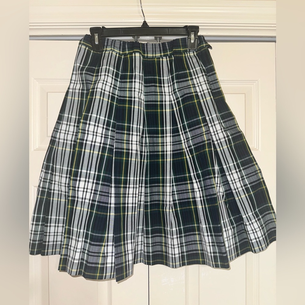 Plaid Women's Skirt in Navy Blue and White